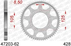 AFAM Tandwiel Achterzijde Staal 62T - 428