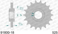 AFAM Tandwiel Voorzijde 18T - 525